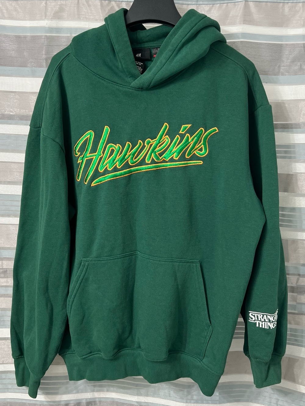 Stranger Things Hawkins H&M Green Hooded Pullover Sweatshirt